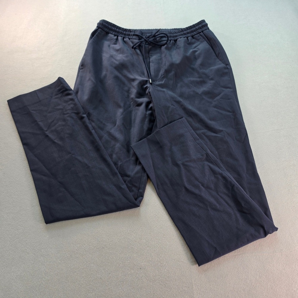 Express Men's 30x32 Navy Blue Extra Slim Dress Pants Drawstring Elastic Waist